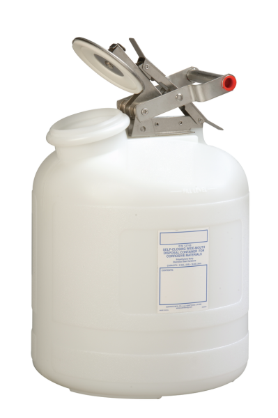 HDPE dispensing/collecting can white, w.stainl.steel,cap.20 l