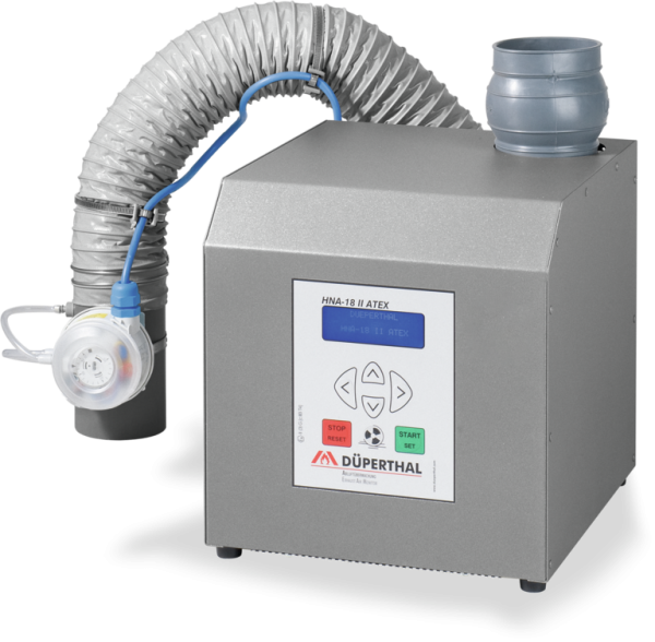 Exhaust air monitor with ventilator