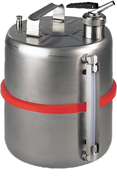 Stainless steel dispensing can with level indicator,cap. 10 l